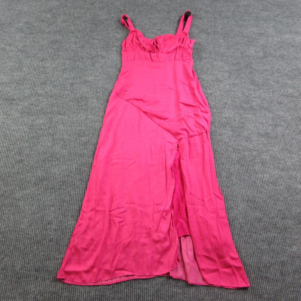 Lineanddot Dress Womens S Pink Maxi Sundress Sweetheart Lined Ruffle NWT